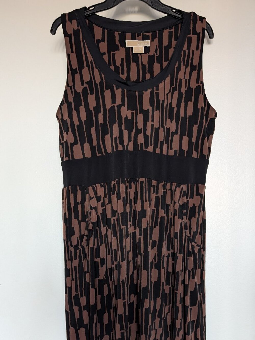 MICHAEL Michael Kors Sleevless Geometric Abstract Print Dress-Size L